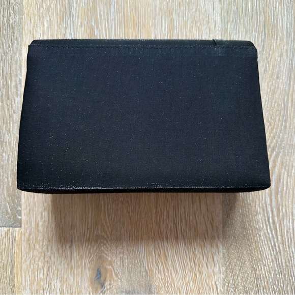 Vintage 80's Black Clutch with Rhinestones Formal Party Bridal - Picture 9 of 12